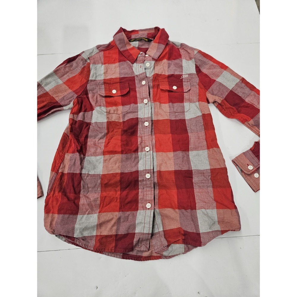 Harley-Davidson Women's Plaid Flannel Shirt - Screamin' Eagle Back (Size M) - Picture 2 of 16